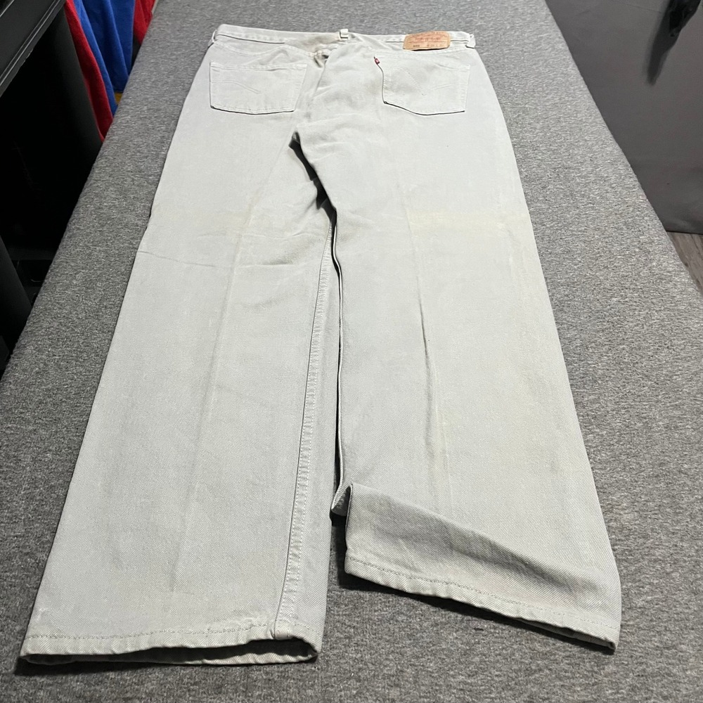 Vintage Levis 501 Gray Denim Jeans Made in USA 90s Straight Leg 36x30